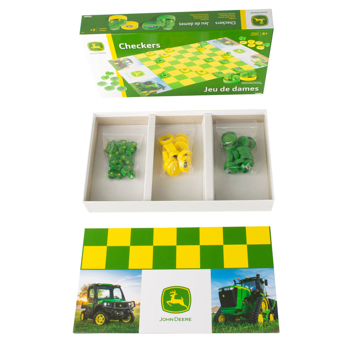 John Deere Themed Checkers Board Game Box Contents