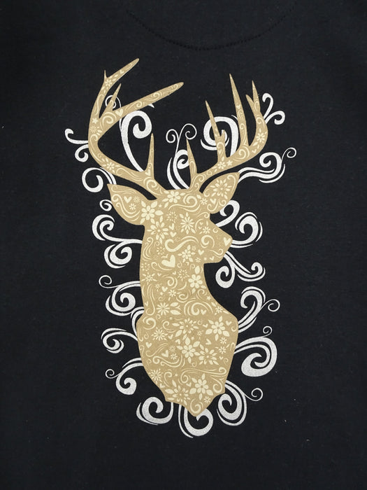 John Deere Women's Floral Deer Sweatshirt