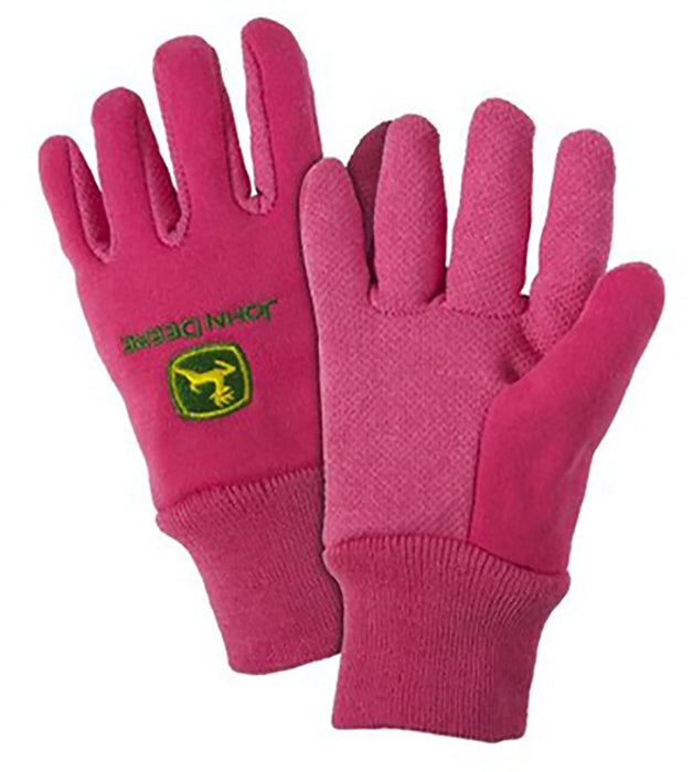 John Deere LP42388 - Pink Youth Light-Duty Cotton Grip Glove