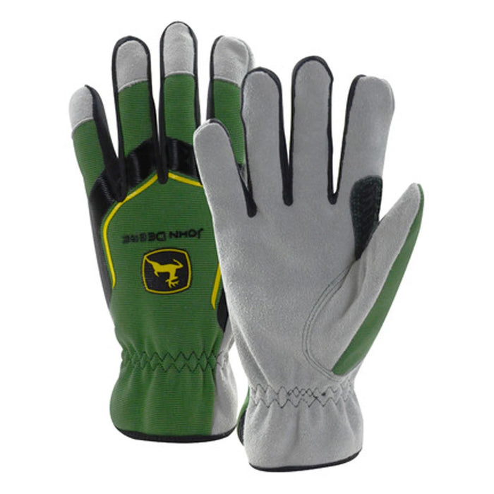 John Deere LP67362 - Men's Cowhide Gloves with Spandex Back