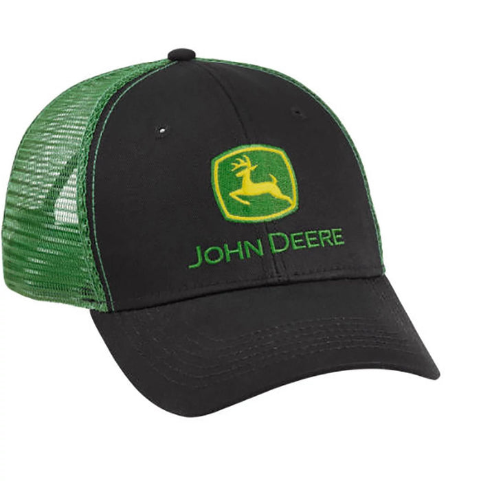 John Deere LP69092 - Men's Black and Green Mesh Back Hat