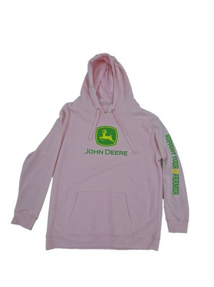 John Deere Women's Pink "Support Your Local Farmer" Sweatshirt