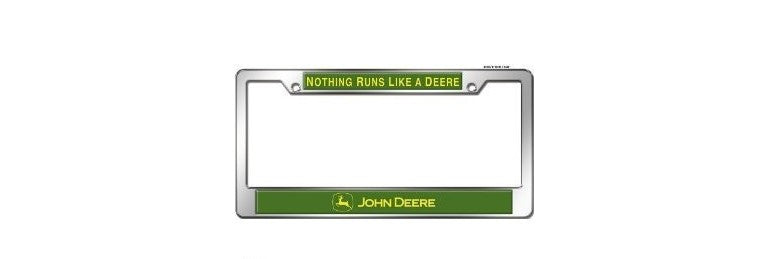 John Deere LP14634 - Chrome "Nothing Runs Like A Deere"  License Plate Frame