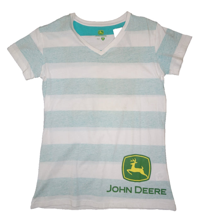 John Deere Women's Striped Short Sleeve Shirt