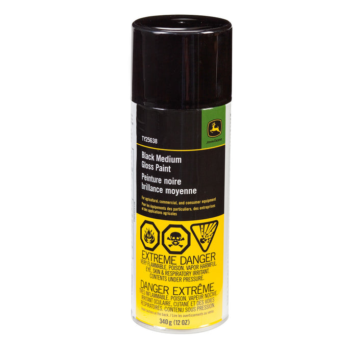 John Deere TY25638 - Black Spray Paint, Medium Gloss
