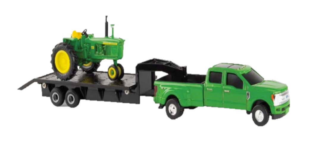 John Deere LP81853 - 1:64 Scale 4020 Tractor & Ford F-350 Truck with Trailer
